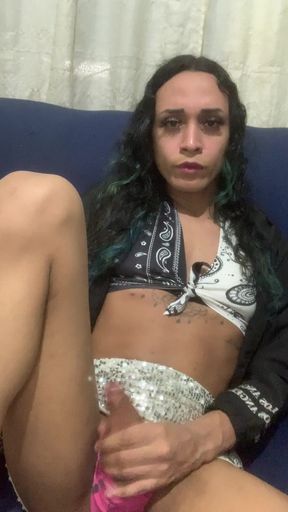 Sweet trans girl like masturbate When solo in home