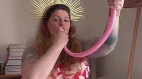 Bloated balloon belly - 60oz weight gain shake funnel feeding