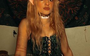 Petite Elf Fucks Herself with Her Dildo Toy, Making Her Pussy Cream All Over the Toy