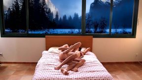 Passionate Couple in Bed. Find the Penguin