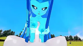 Cinderace Ignites Steamy Encounter with Frosty Glaceon – Hot Wild Fusion