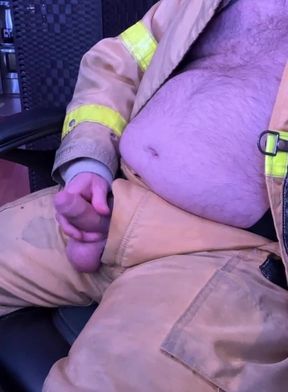 Firefighter Jerkoff and Cum