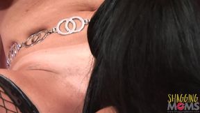 Two big titted lesbian MILFs are having fun