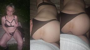 il me baise la chatte et le cul en exterieur sur une palette