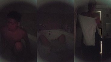 Enjoying a Bubble Bath in the Dark Early Morning