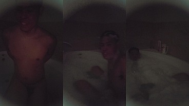 Enjoying a Bubble Bath in the Dark Early Morning