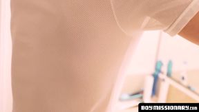 BoyMissionary.com - Young Mormon jerks off while watching his lover's sacred cleansin