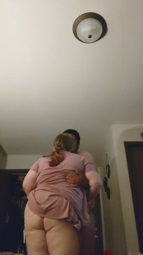 Cute BBW Wearing Dress Gets Pounded Doggy