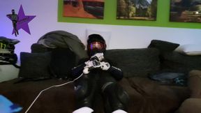 Pup Sparkle In Biker Cumming Inside A Dainese Suit