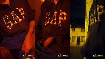 Jerking Off Outside Close Up Cum With Cars Passing By - Camilo Brown