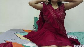 Hot Indian Saara Bhabhi Pussy Licking and Hard Fuck for Teaching First Sex to Devar.