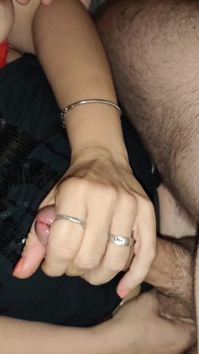 Pleasuring myself in his ass while jerking his cock!