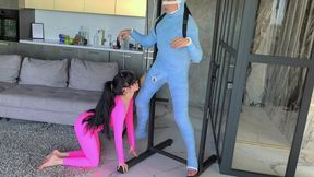 Teasing in a full body cast