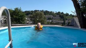 Tight Lifejacket Tease - Bikini Brat in the Pool