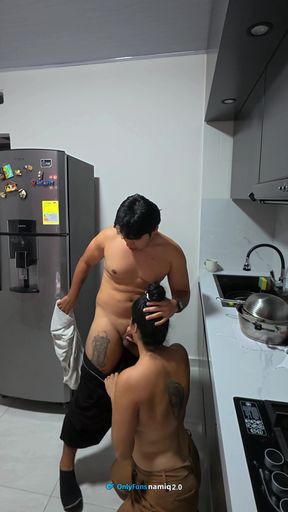 My Stepsister and I Are Discovered Fucking in the Kitchen!