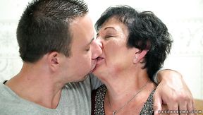 Lewd ugly mature chubby slut Hettie is fucked doggy by pervert