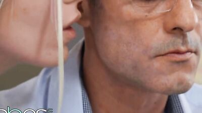 Blonde wife seduced her husband into a hot banging with a blowjob