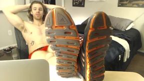 Non Nude American Guy Showing Off Sneakers