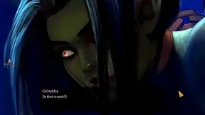 Ebony OrcGirl Gives Intense Blowjob & Swallows Hard In Anime Porn Game