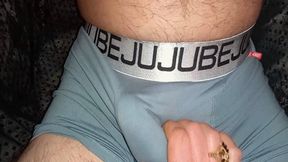 Crumpet continues to jerk off through his pants WMV