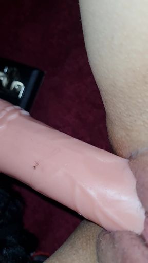 My hot sloppy pussy gets fucked by the dildo   Clip 1