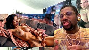 big breast asian transgender cumming hard all over herself, ai generated