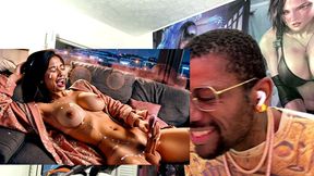 big breast asian transgender cumming hard all over herself, ai generated