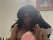 Sissy in stockings gooning