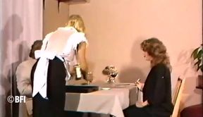 Landlord punishes a maid by whipping her bare ass