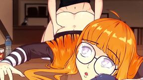 Petite Redhead is Playing Videogames and Doesn'_t Notice the BONER Between her Legs - Animation 3D