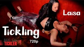 Laisa, bandaged up... said it wasn't tickling, but I discovered every sensitive spot until I made her laugh uncontrollably. (English subtitles 720p)