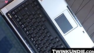 TwinkUndie.com - Skinny Martin Corvin's intense jerk off and creamy load in his undie