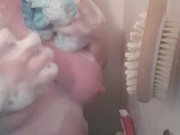Sneaky Shower Soaping Huge Tits