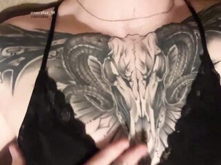 POV lonely hotty playing with herself in couch