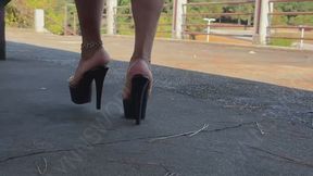 Walking in my clear and black platforms
