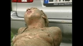 Mud Covered Slut Ass Fucked and Cummed on Pink Pussy by Huge Cock
