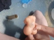 Horny teen brakes micro sex doll with hard dick