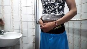 Man urinates and masturbates in public bathroom