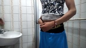 Man urinates and masturbates in public bathroom