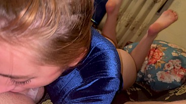 Sloppy teen babe facefuck