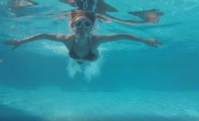 underwater swimming in the pool