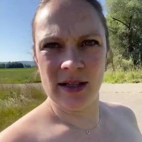 Pregnant Hot Milf 9 Month Pregnant Saskialove does it herself in the forest and squierts her thong full.