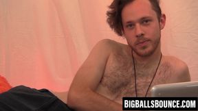 Pretty Woody Johnson erupts hard after intense cock tugging