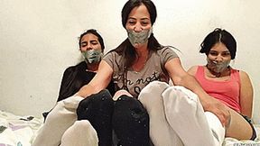 Laura, Katherine & Maria in: Gagged Bondage Foot Play With Step-Mom (low res mp4)