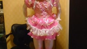 Cute cosplaying girl dances with electric vibe and panties