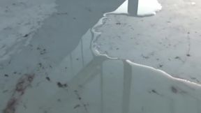 Asian pees in public park