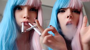 Teen anime babe enjoys head, dual blowjobs, and intense lesbian action in XXX video