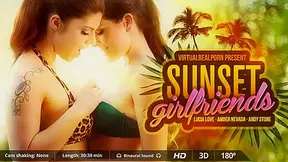 Amber Nevada Andy Stone Lucia Love in Sunset Girlfriends - VirtualRealPorn