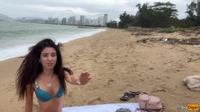 Babe Can I Cum on Your Tits? - Cock Flashing on the Beach