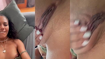 Apolonia is very horny and takes the opportunity to put her fingers in her tight pussy